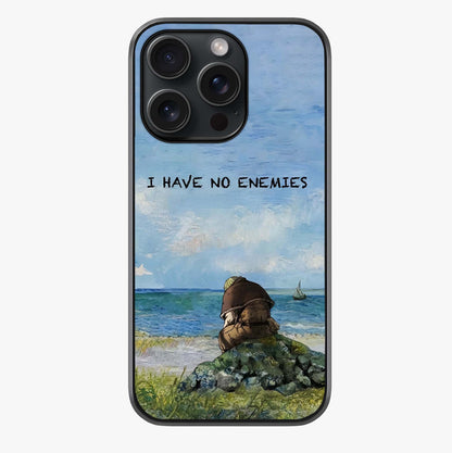 Peace Beyond War Glass Case showing full back design in clean flat view with glossy glass finish.