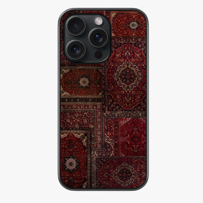 Persian Velvet Tale Glass Case showing full back design in clean flat view with glossy glass finish.