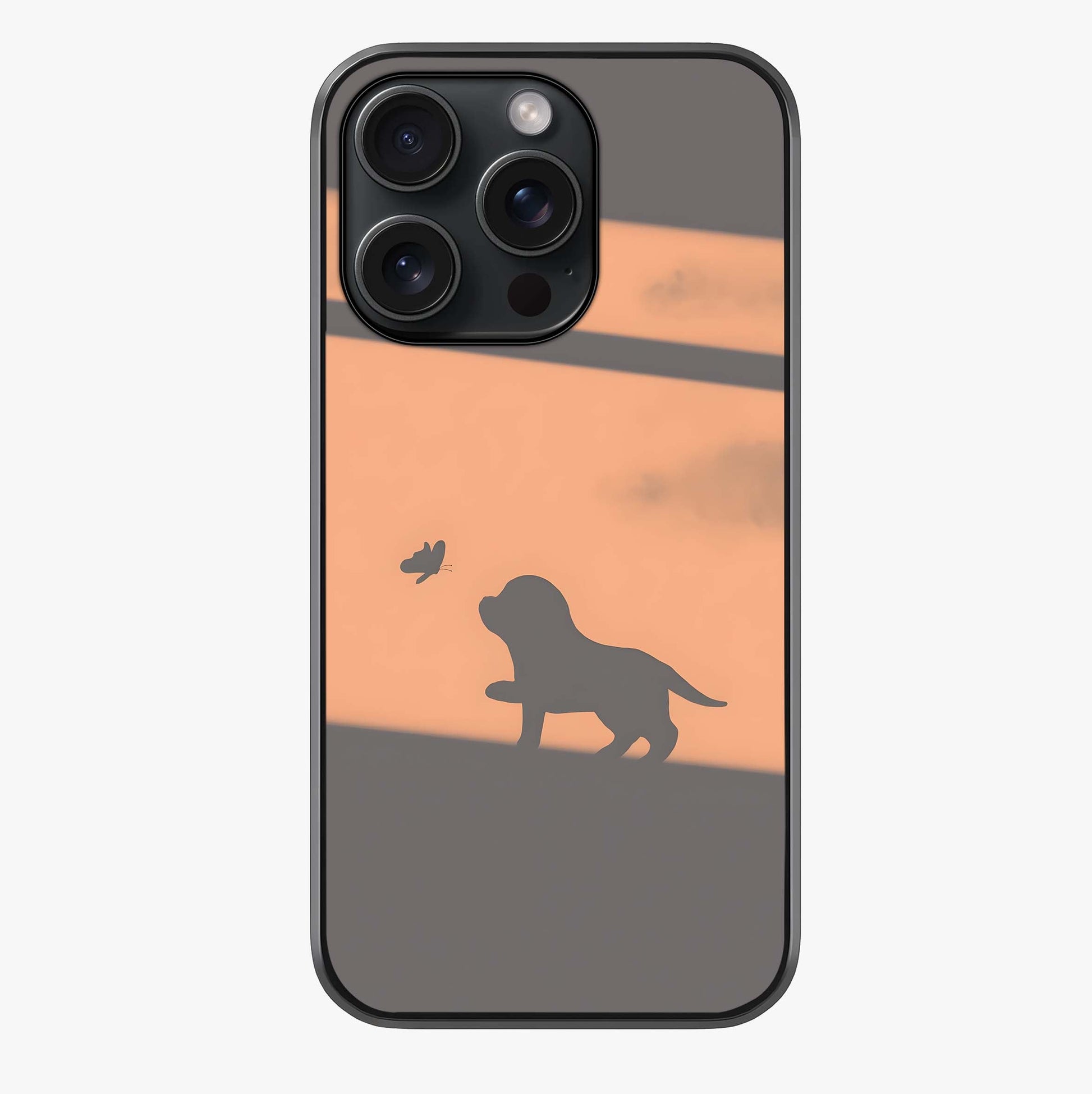 uppy Shadow Art Glass Case showing full back design in clean flat view with glossy glass finish.
