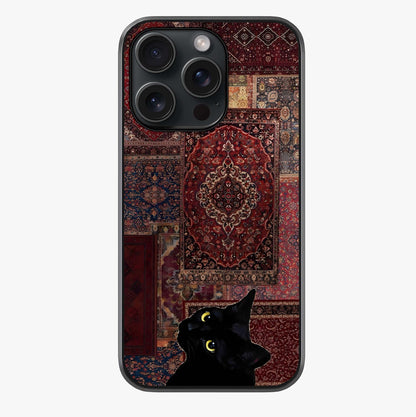 Regal Magic Cat Apple Glass Case showing full back design in clean flat view with glossy glass finish.