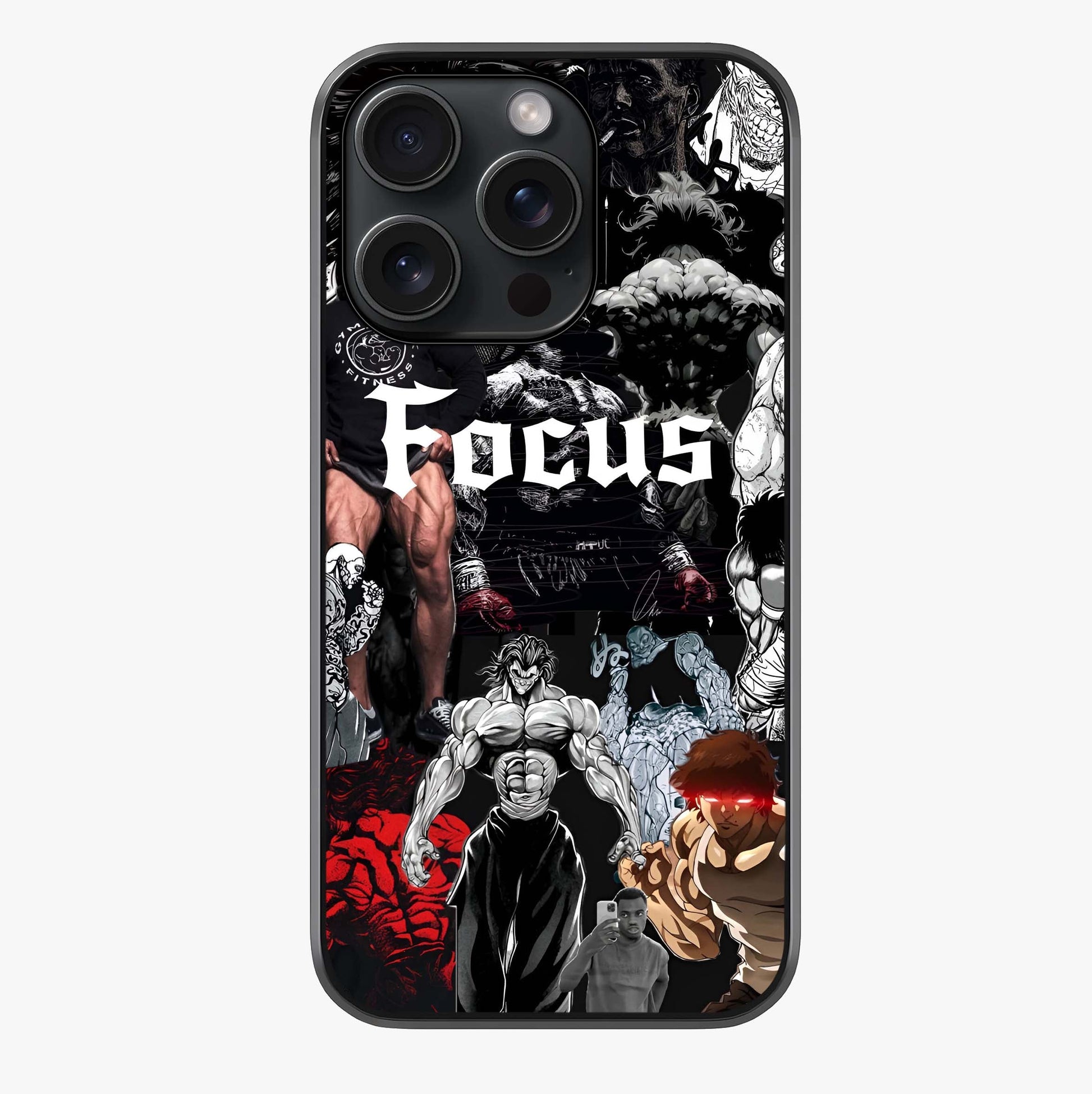 Relentless Power Focus Glass Case showing full back design in clean flat view with glossy glass finish.