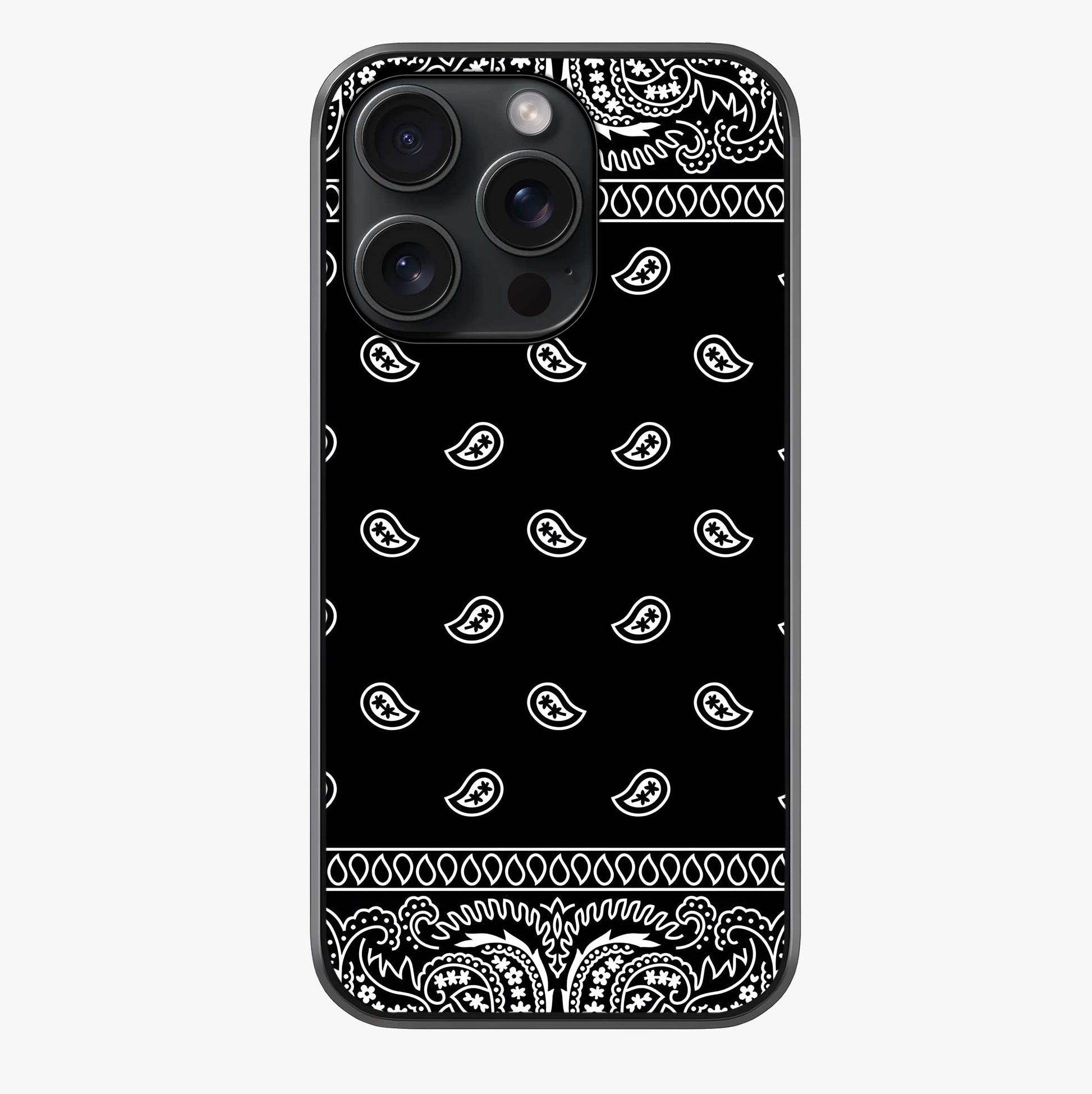 Retro Rebel Threads Glass Case showing full back design in clean flat view with glossy glass finish.