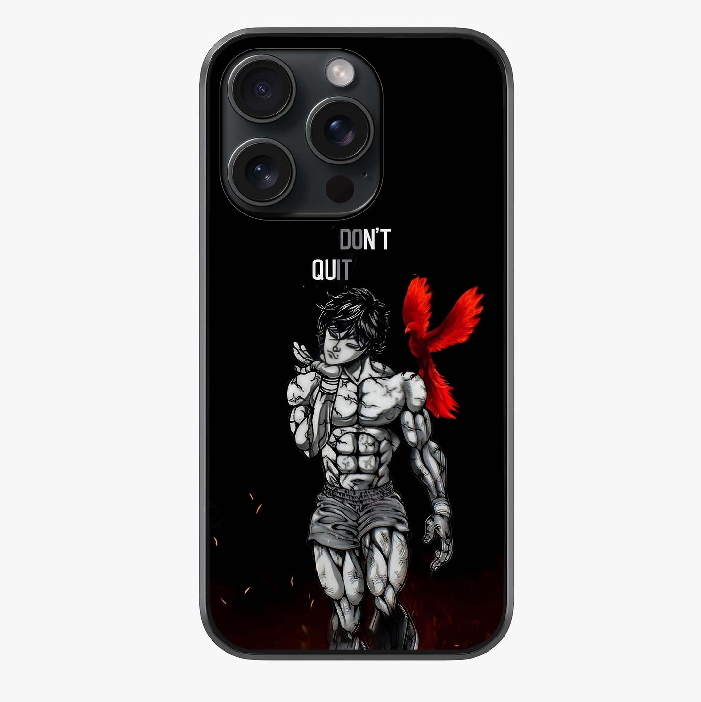 Rise Beyond Limits Glass Case showing full back design in clean flat view with glossy glass finish.