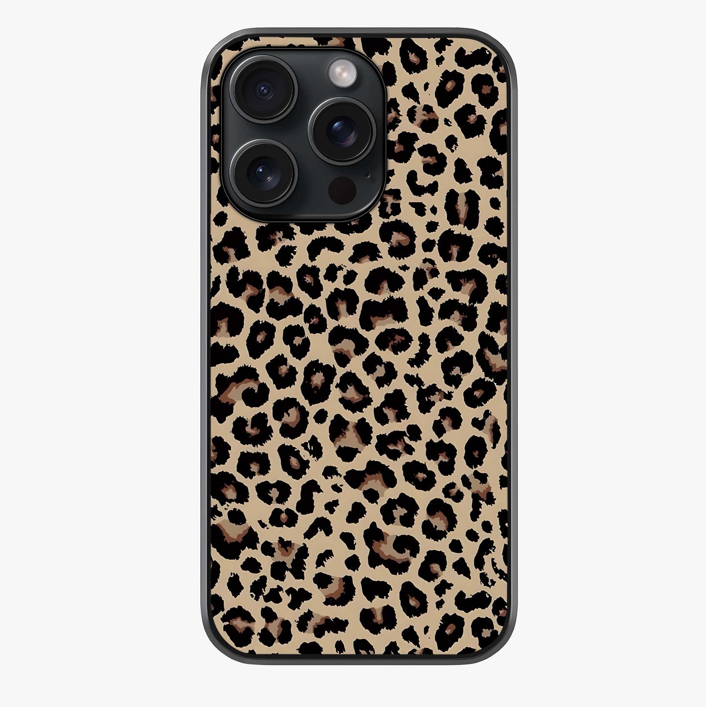 Savage Chic Pattern Glass Case showing full back design in clean flat view with glossy glass finish.