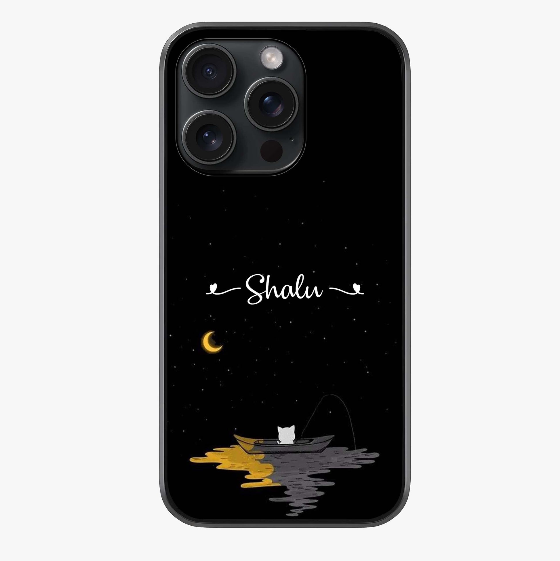 Silent Night Row Glass Case showing full back design in clean flat view with glossy glass finish.
