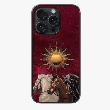 Solar Riders Glass Case showing full back design in clean flat view with glossy glass finish.