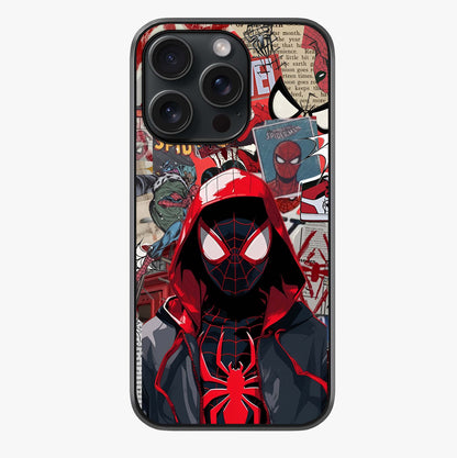 Spider Collage Street Glass Case showing full back design in clean flat view with glossy glass finish.