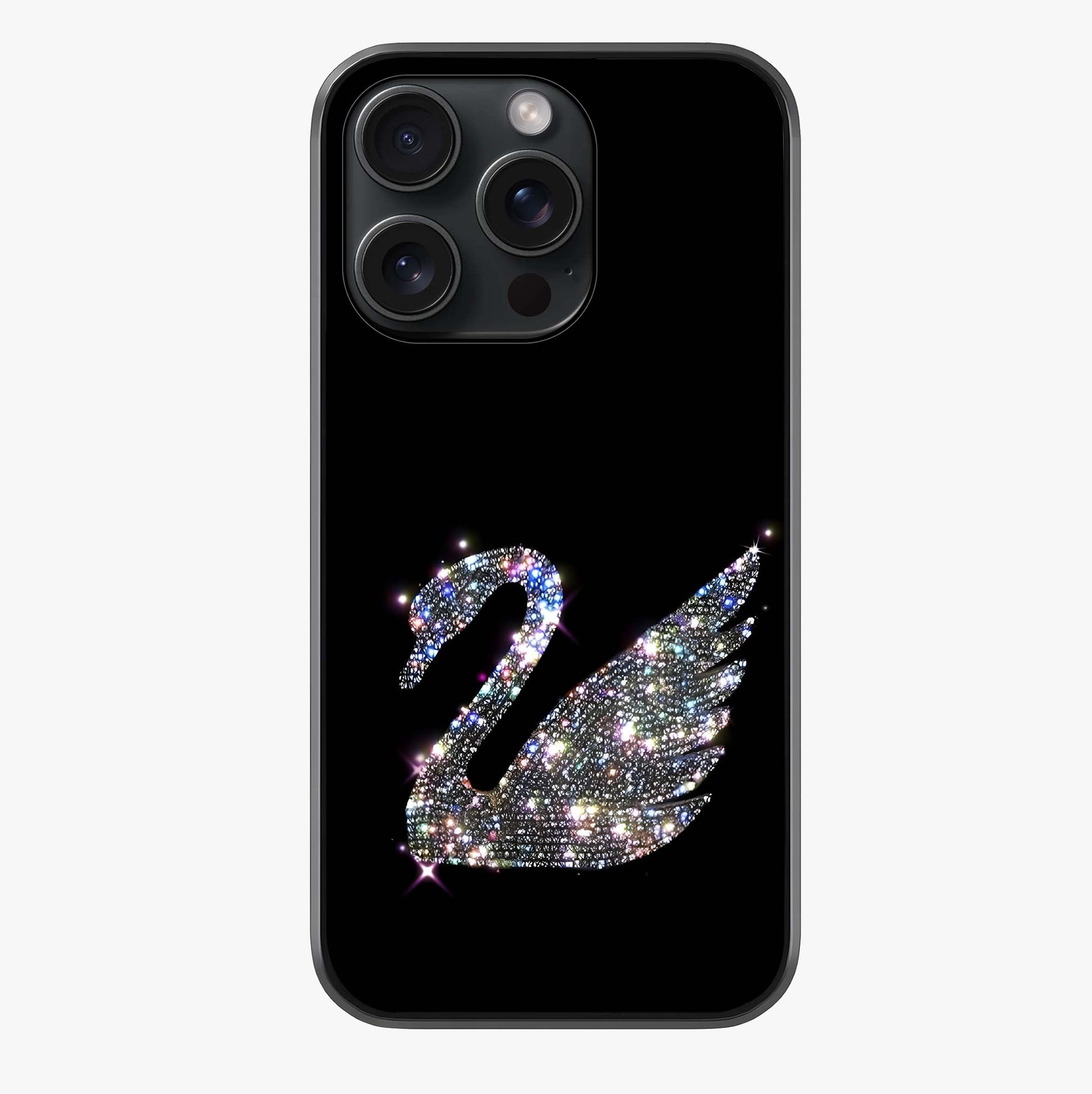 Starlit Swan Grace Glass Case showing full back design in clean flat view with glossy glass finish.
