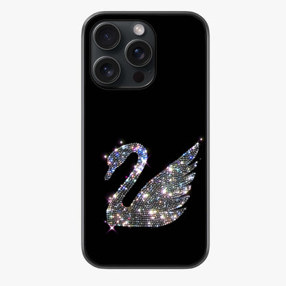 Starlit Swan Grace Glass Case showing full back design in clean flat view with glossy glass finish.