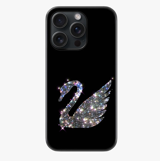 Starlit Swan Grace Glass Case showing full back design in clean flat view with glossy glass finish.