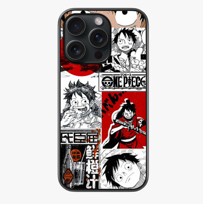 Strawhat Chaos Panels Glass Case showing full back design in clean flat view with glossy glass finish.