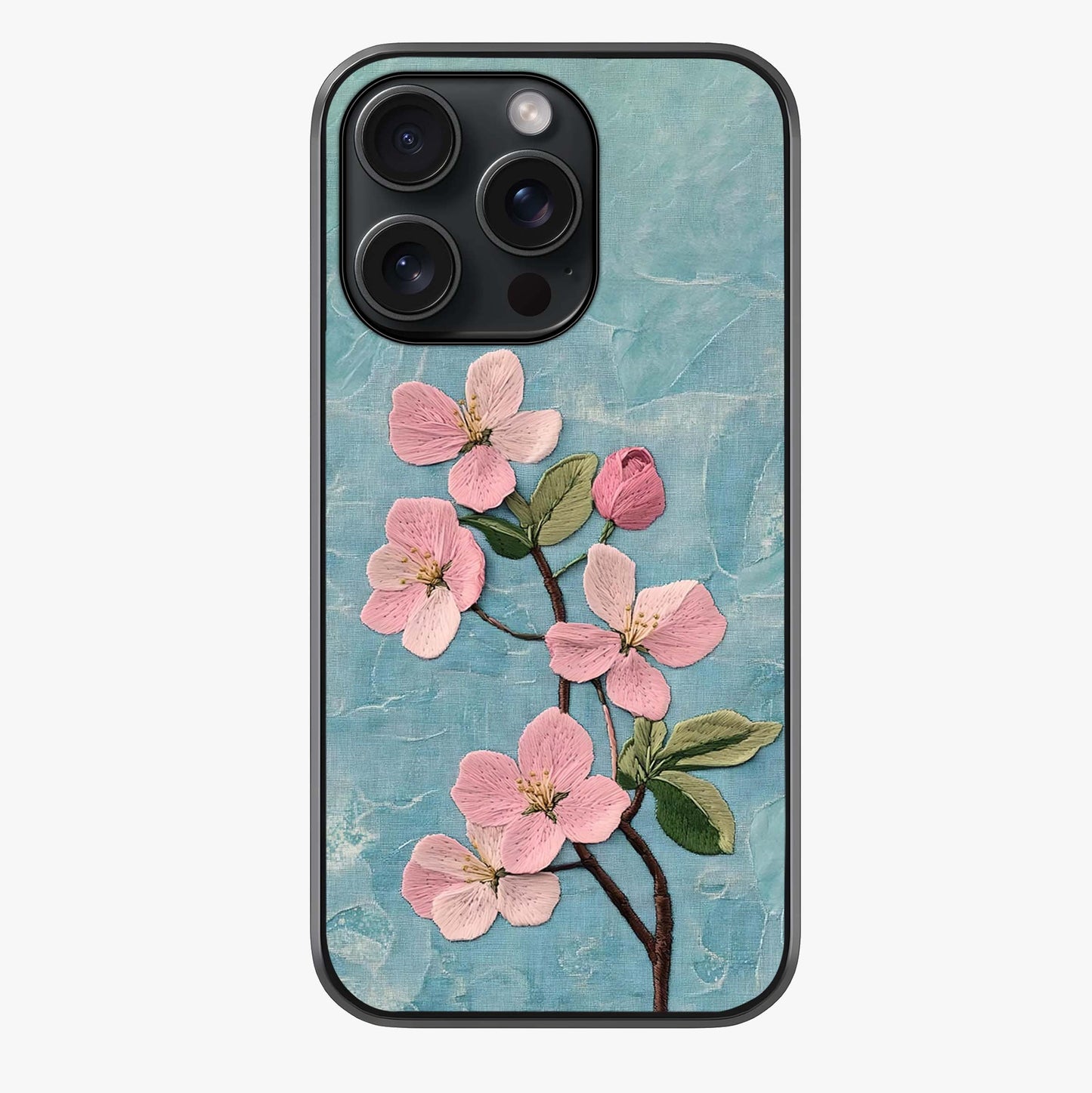 Threaded Blossom Breeze Glass Case showing full back design in clean flat view with glossy glass finish.