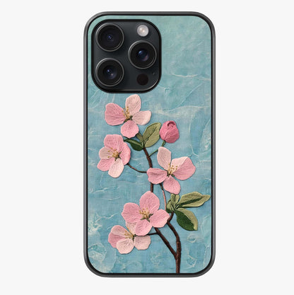 Threaded Blossom Breeze Glass Case showing full back design in clean flat view with glossy glass finish.