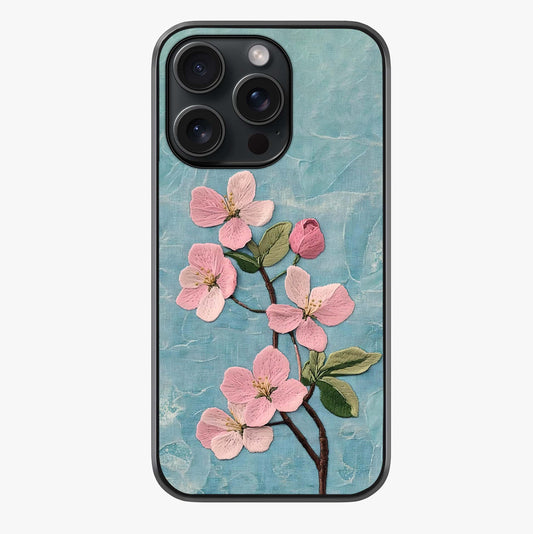 Threaded Blossom Breeze Glass Case showing full back design in clean flat view with glossy glass finish.