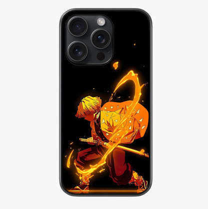 Thunder Flame Execution Glass Case showing full back design in clean flat view with glossy glass finish.