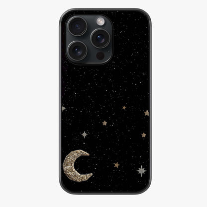Twinkle Star With Half Moon Glass Case showing full back design in clean flat view with glossy glass finish.