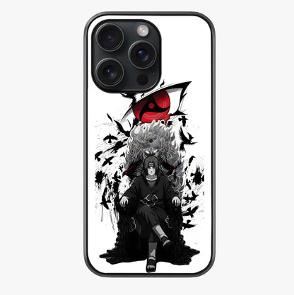 Uchiha Shadow Throne Glass Case showing full back design in clean flat view with glossy glass finish.