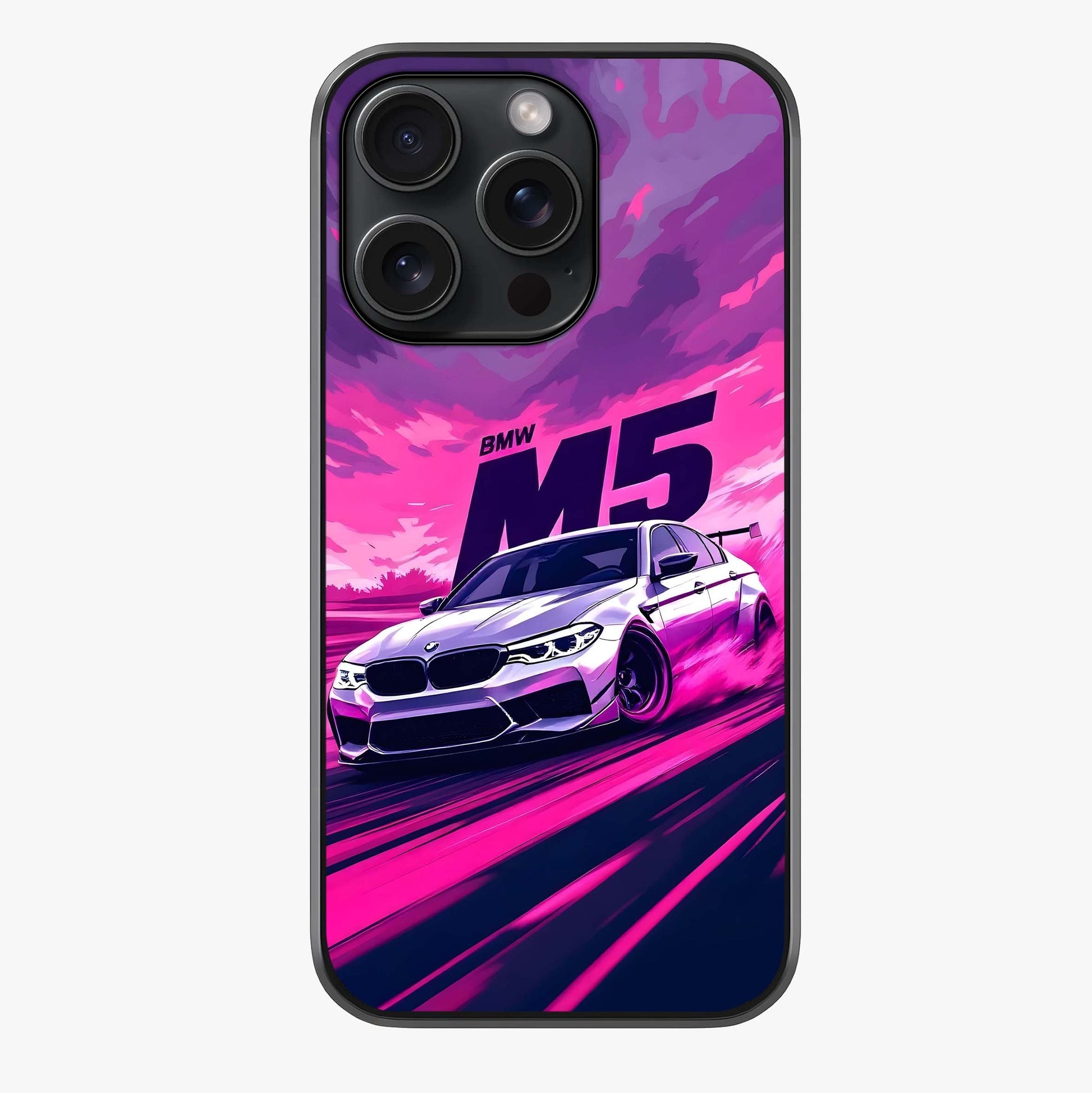 Velocity Drift Pulse Glass Case showing full back design in clean flat view with glossy glass finish.