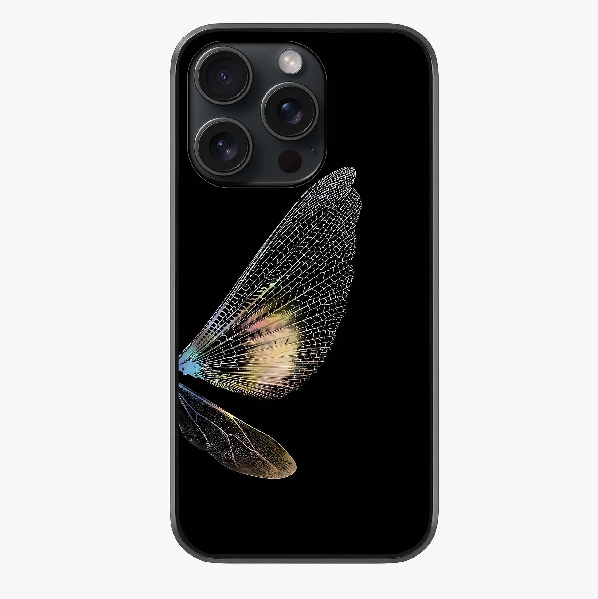 Whispers Of Wings Glass Case showing full back design in clean flat view with glossy glass finish.