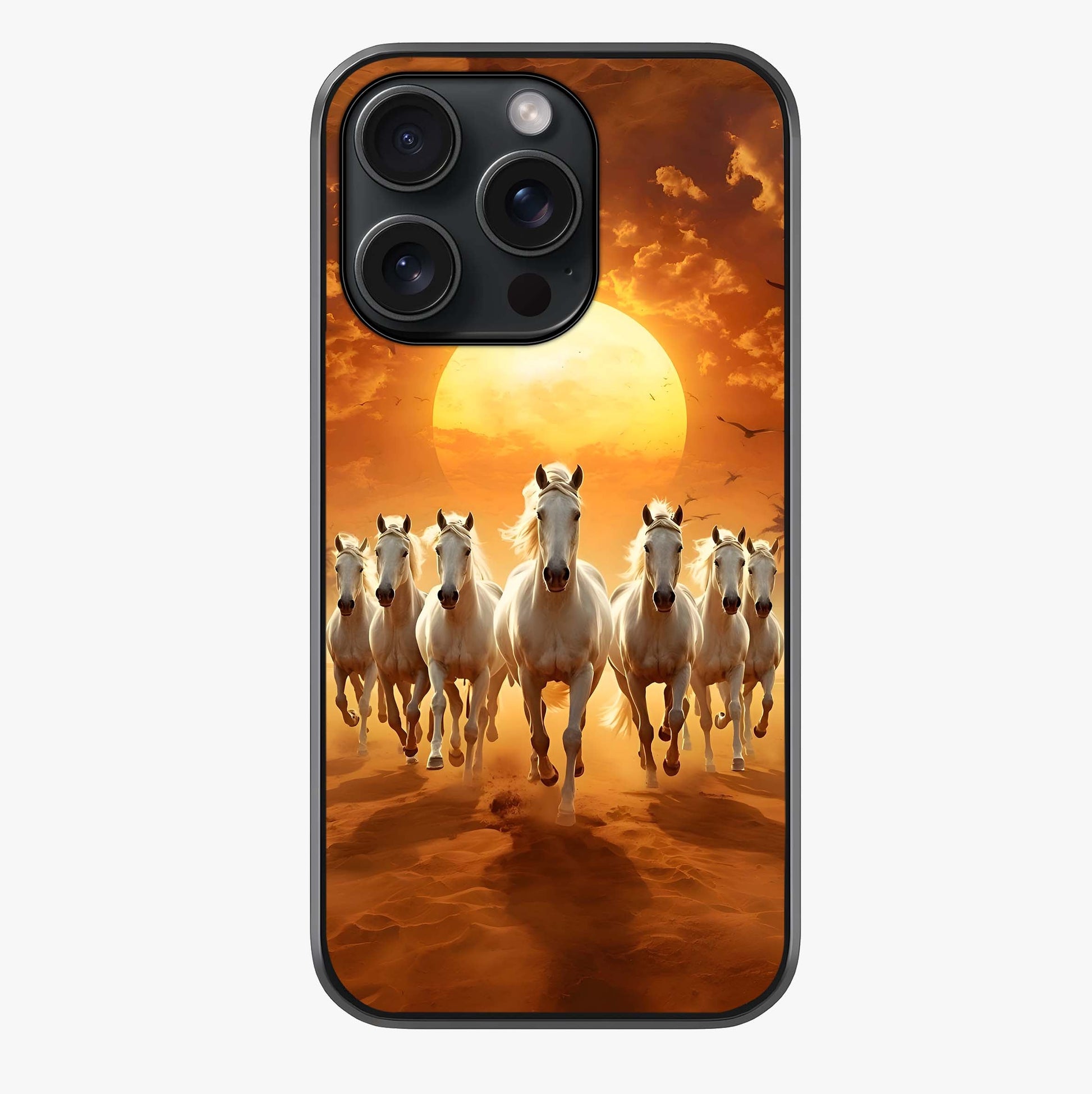 Wild Sunset Majesty Glass Case showing full back design in clean flat view with glossy glass finish.