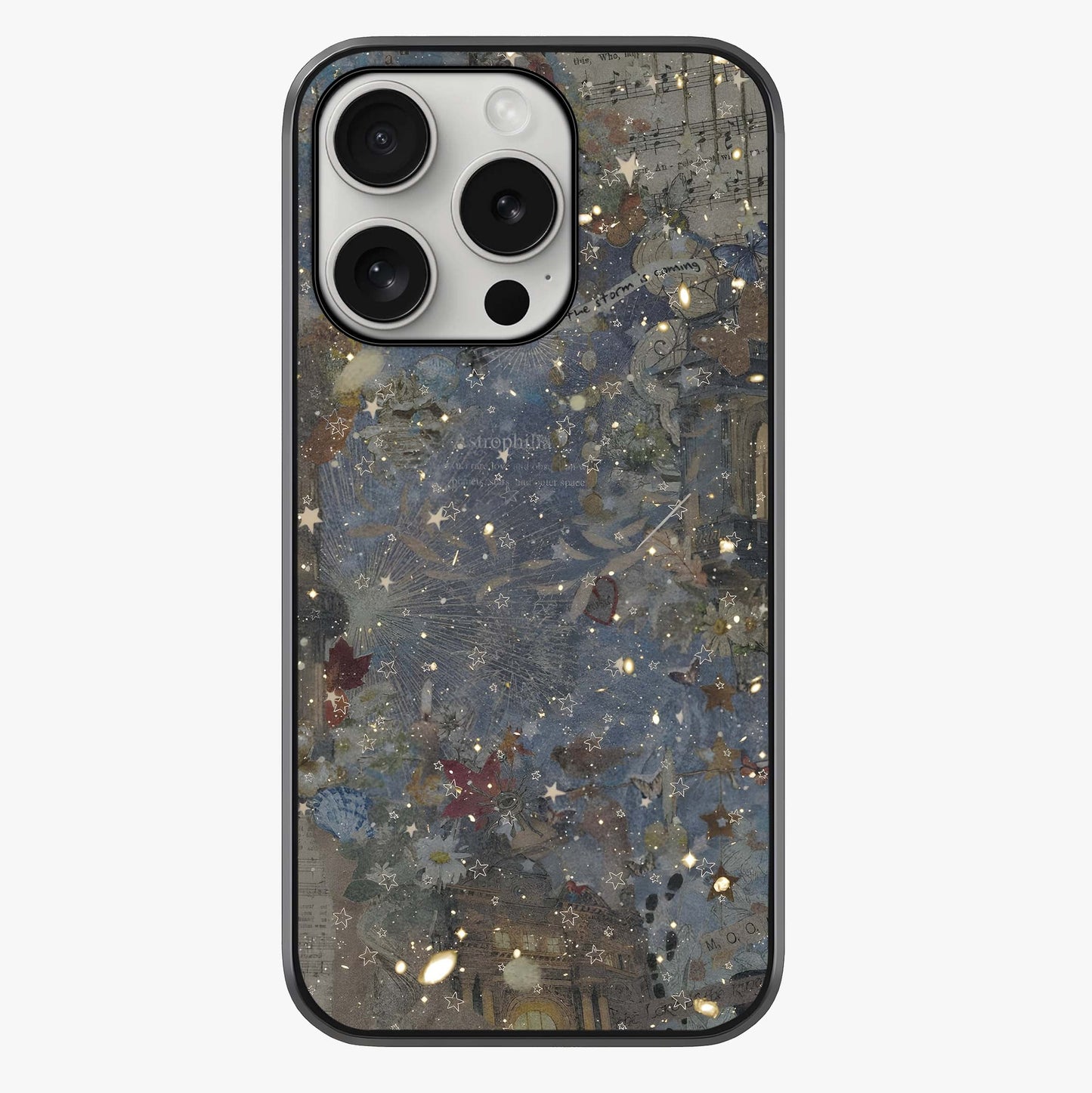 Aesthetic Astrolophia Glass Case showing full back design in clean flat view with glossy glass finish.