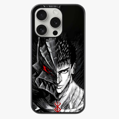 Berserker Blood Oath Glass Case showing full back design in clean flat view with glossy glass finish.