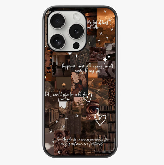 Bittersweet Aesthetic Chaos Glass Case showing full back design in clean flat view with glossy glass finish.