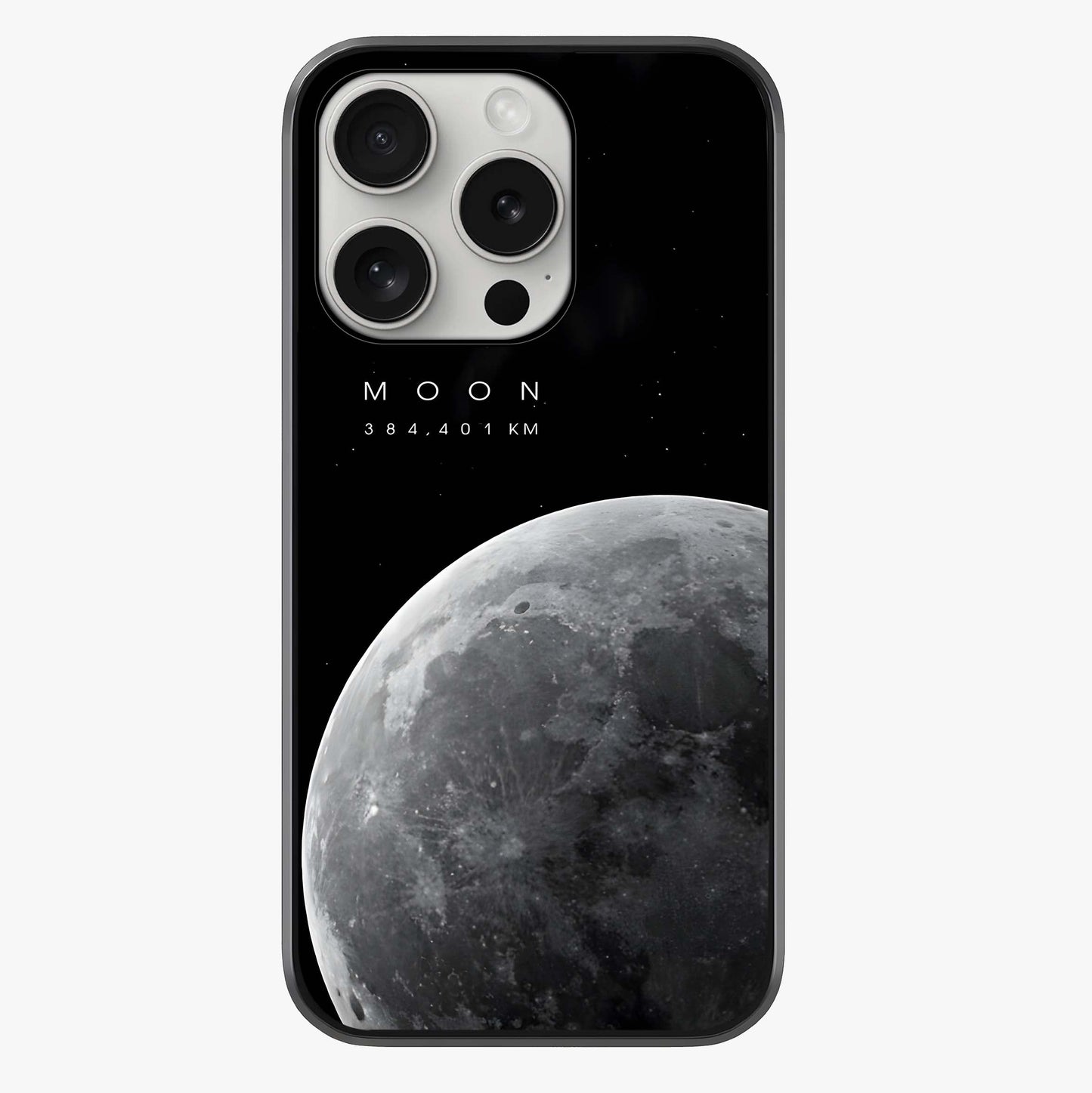 Cosmic Moon Glow Glass Case showing full back design in clean flat view with glossy glass finish.