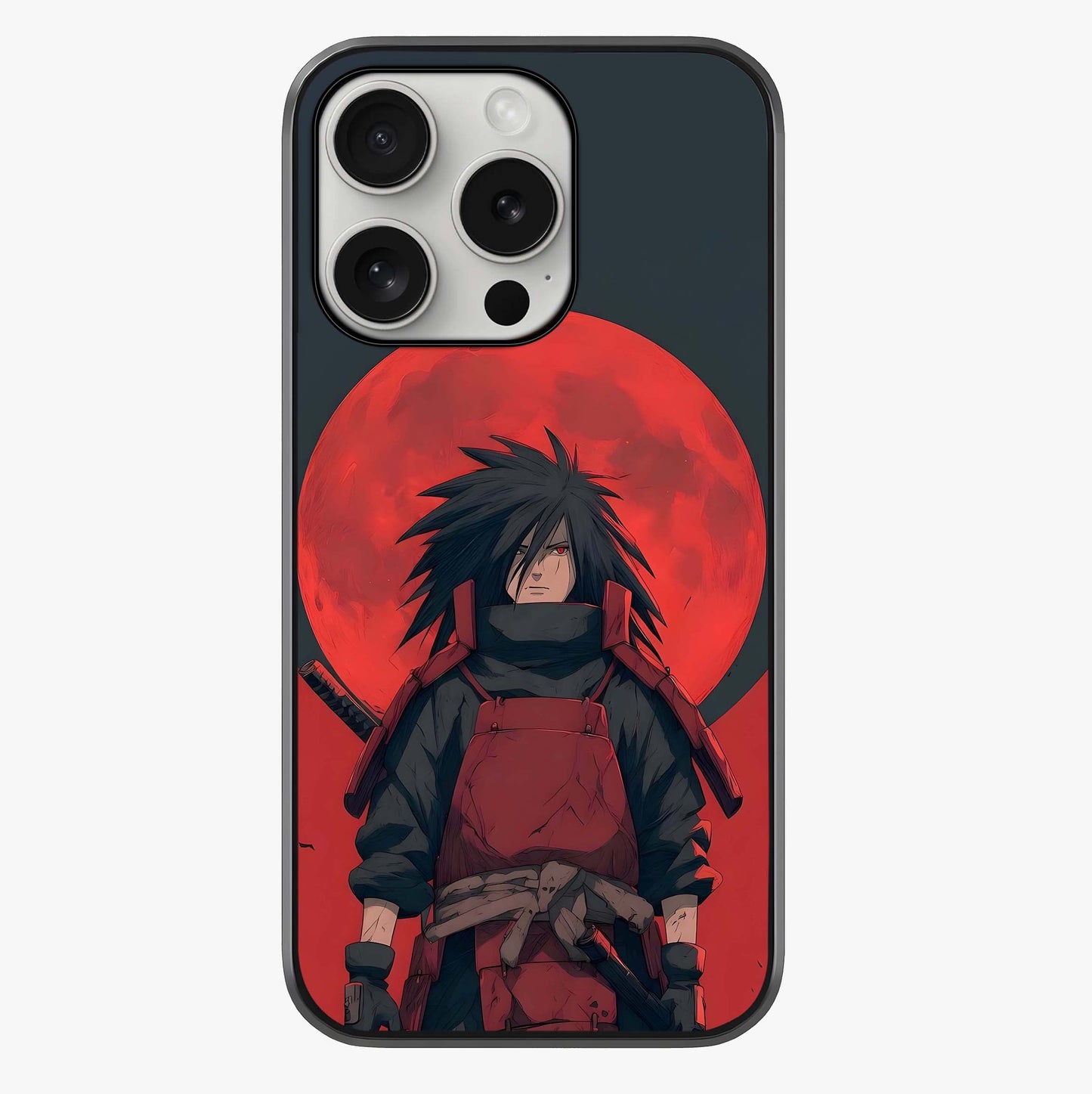 Crimson Moon Warlord Glass Case showing full back design in clean flat view with glossy glass finish.