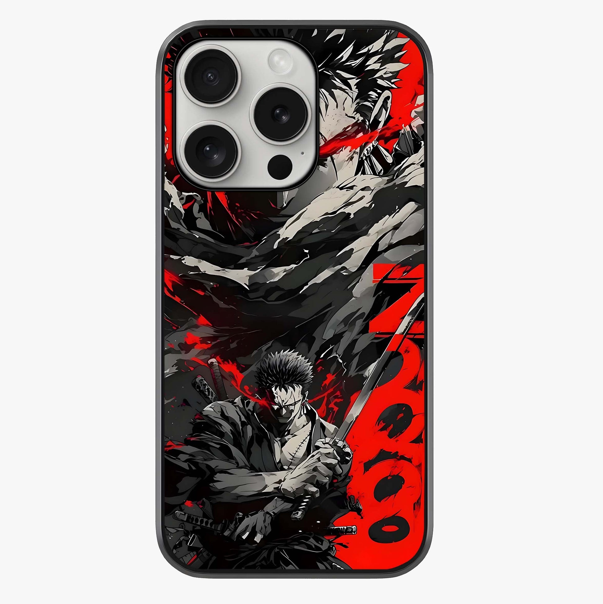 Demon Sword Resolve Glass Case showing full back design in clean flat view with glossy glass finish.