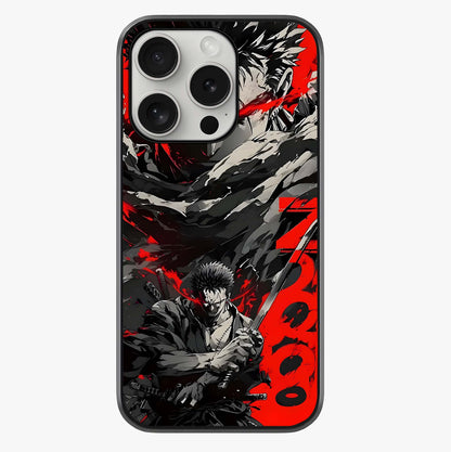 Demon Sword Resolve Glass Case showing full back design in clean flat view with glossy glass finish.