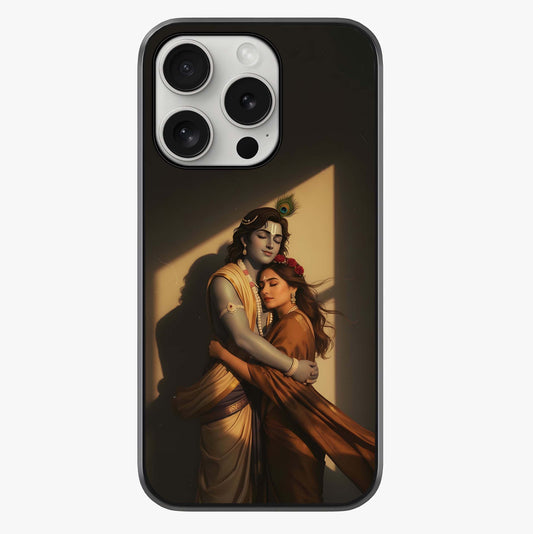 Divine Eternal Love Glass Case showing full back design in clean flat view with glossy glass finish.