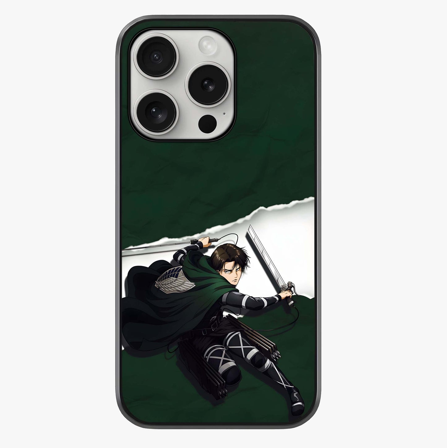 Emerald War Vanguard Glass Case showing full back design in clean flat view with glossy glass finish.