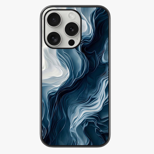 Ethereal Paper Marble Glass Case showing full back design in clean flat view with glossy glass finish.