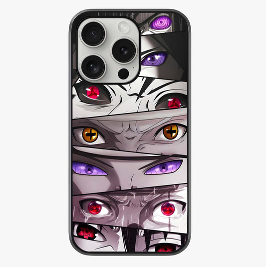 Eyes Of Destiny Glass Case showing full back design in clean flat view with glossy glass finish.