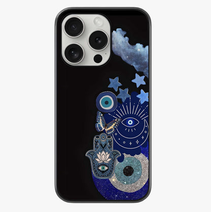 Galactic Charm Cluster Glass Case showing full back design in clean flat view with glossy glass finish.