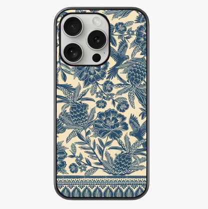 Heirloom Wild Bloom Glass Case showing full back design in clean flat view with glossy glass finish.