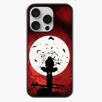 Itachi Limited Edition Naruto Anime Glass Case showing full back design in clean flat view with glossy glass finish.