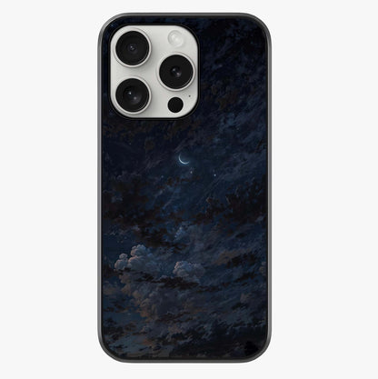 Lunar Veil Silence Glass Case showing full back design in clean flat view with glossy glass finish.