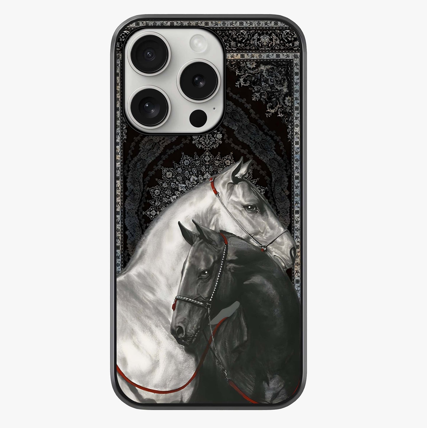 Majestic Ride Legacy Glass Case showing full back design in clean flat view with glossy glass finish.