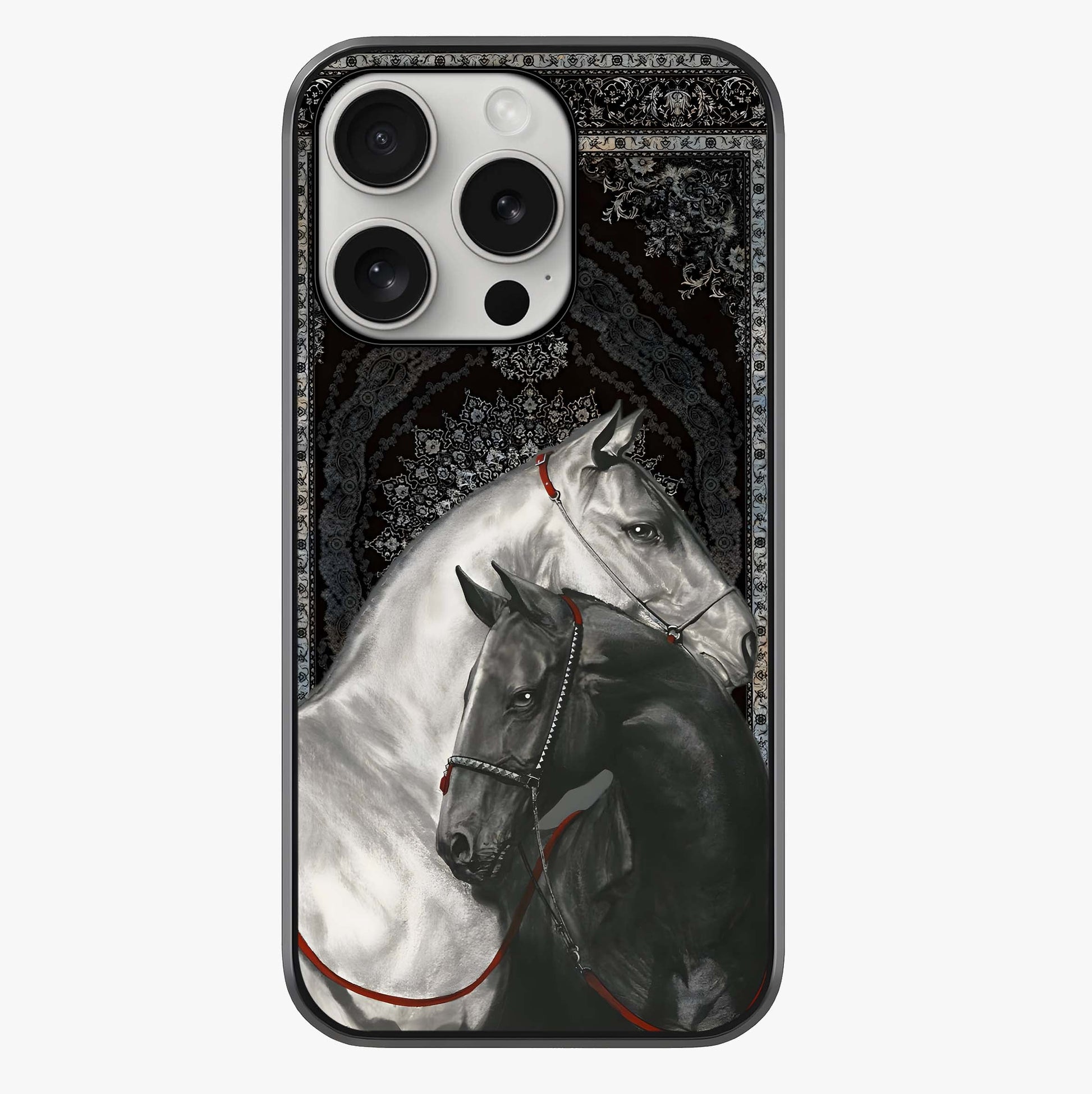Majestic Ride Legacy Glass Case showing full back design in clean flat view with glossy glass finish.