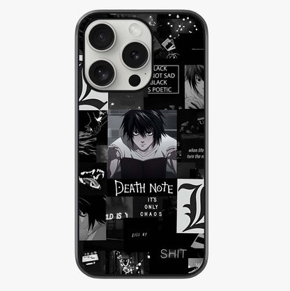 Midnight Chaos Mind Glass Case showing full back design in clean flat view with glossy glass finish.