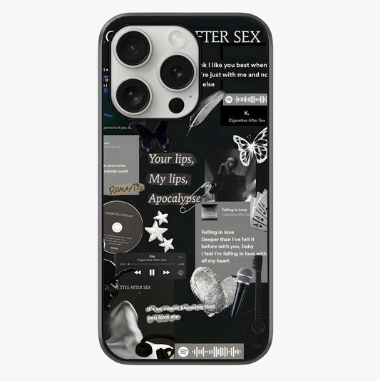 Midnight Love Echo Glass Case showing full back design in clean flat view with glossy glass finish.
