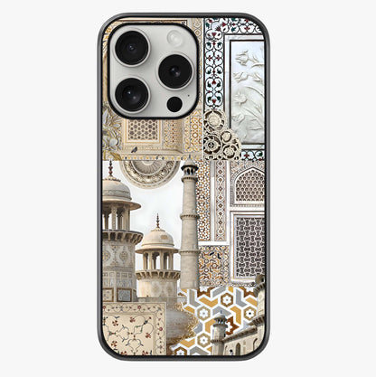 Mughal Marble Legacy Glass Case showing full back design in clean flat view with glossy glass finish.