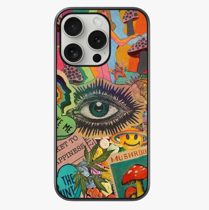Mystic Eye Wonderland Glass Case showing full back design in clean flat view with glossy glass finish.