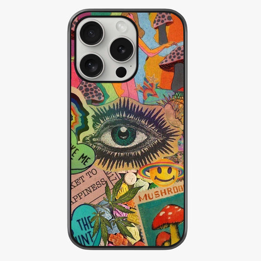 Mystic Eye Wonderland Glass Case showing full back design in clean flat view with glossy glass finish.