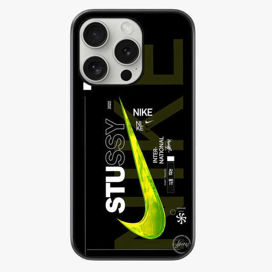 Neon Street Edition Glass Case showing full back design in clean flat view with glossy glass finish.