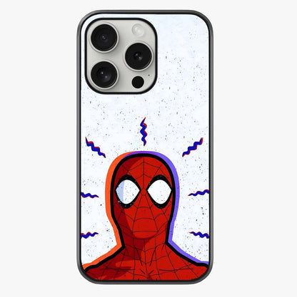 Omg Spiderman Glass Case showing full back design in clean flat view with glossy glass finish.