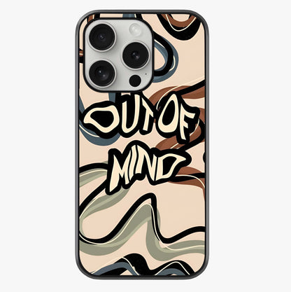 Out Of Mind Glass Case showing full back design in clean flat view with glossy glass finish.
