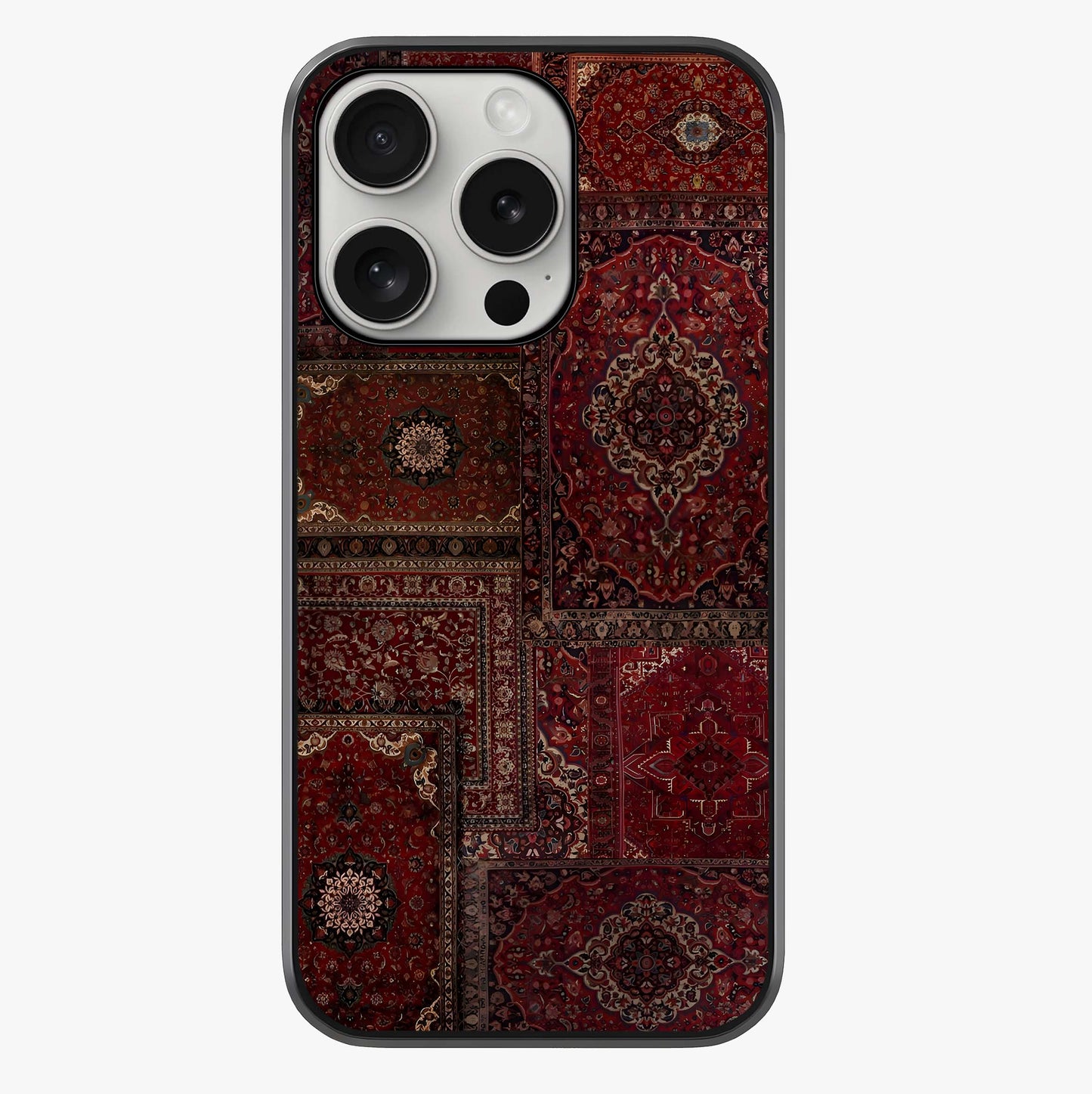 Persian Velvet Tale Glass Case showing full back design in clean flat view with glossy glass finish.